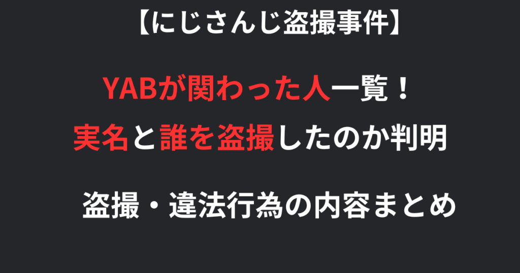 Yabが関わったにじさんじライバー一覧