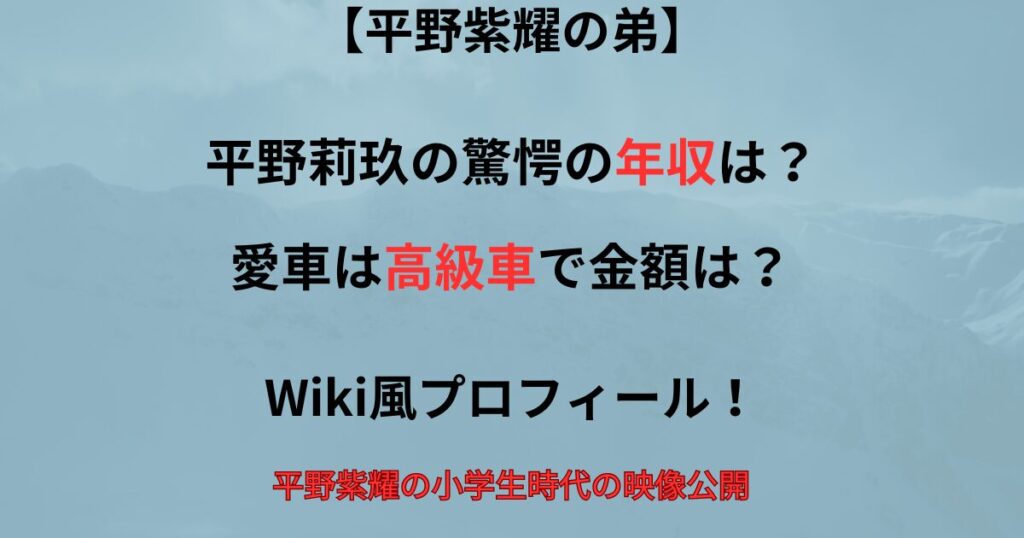 平野莉玖の年収の記事